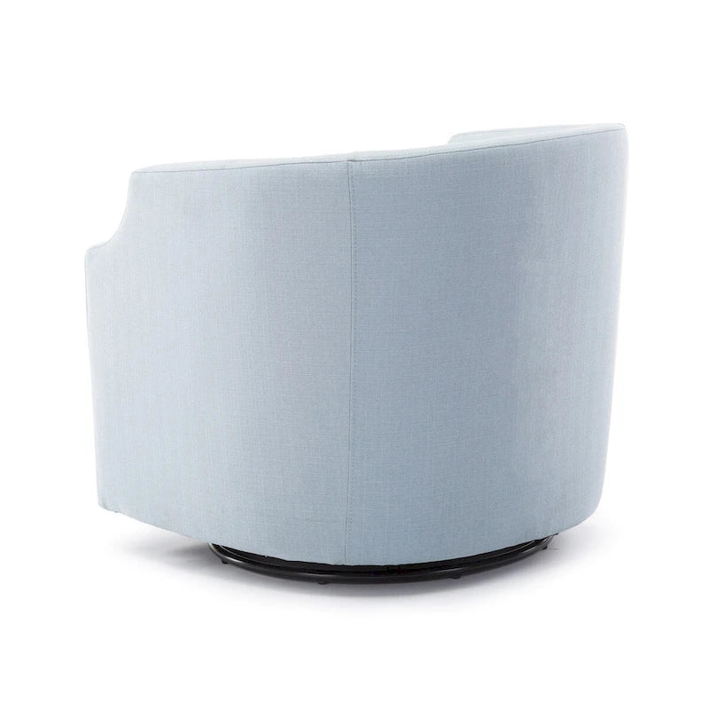 Linen Swivel Glider Barrel Chair - Natural, 29.3L x 30.5W x 29.5H
