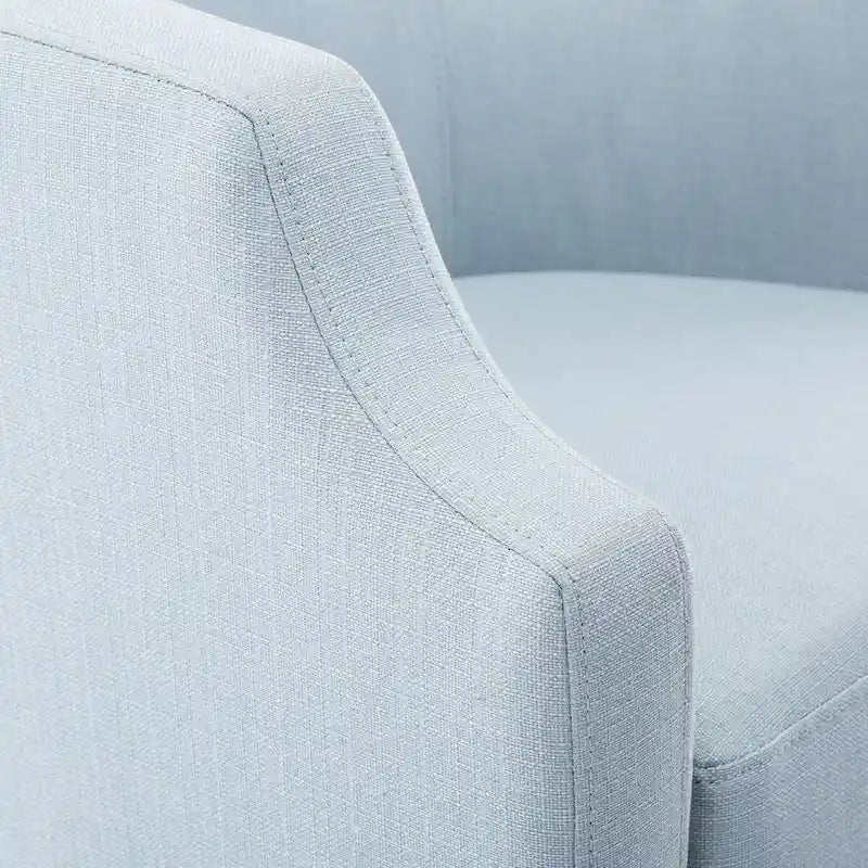 Linen Swivel Glider Barrel Chair - Natural, 29.3L x 30.5W x 29.5H
