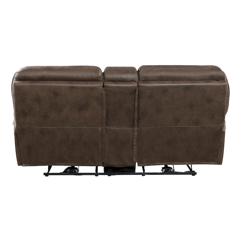 80" Power Double Recliner Loveseat with Console and USB Charging - Brown
