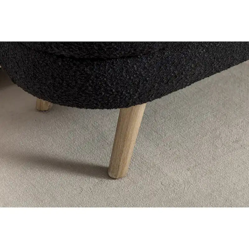Boucle Fabric Storage Bench with Wood Frame and Adjustable Legs - 48.88W x 16.93D x 18.7H