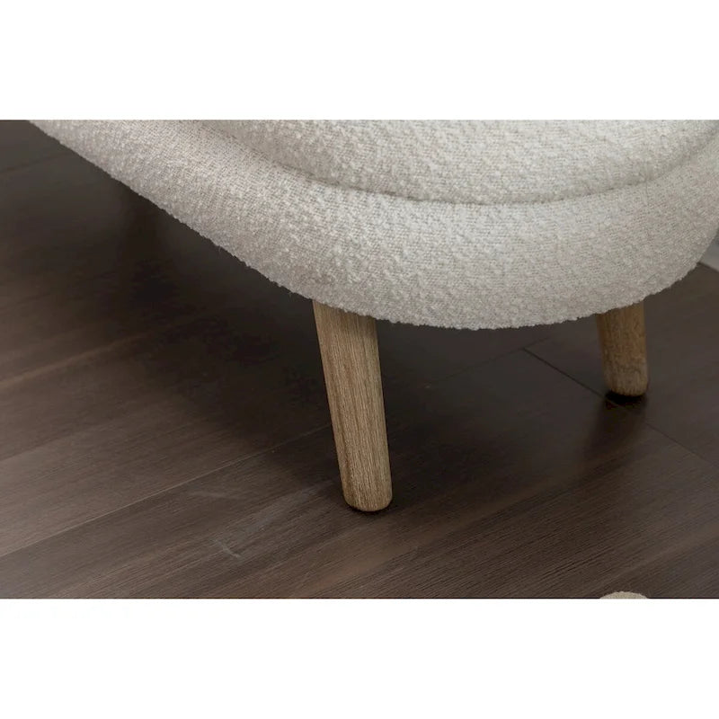 Boucle Fabric Storage Bench with Wood Frame and Adjustable Legs - 48.88W x 16.93D x 18.7H