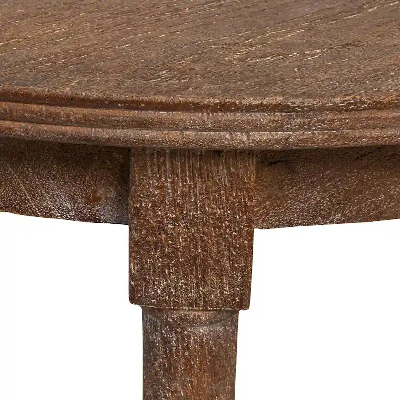 Round Mango Wood Side Table with 2 Cane Shelves - 23.5" Diameter x 24H