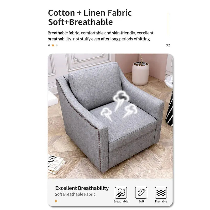 360 Degree Swivel Accent Chair for Living Room or Bedroom