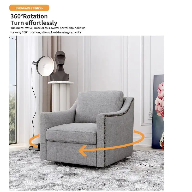 360 Degree Swivel Accent Chair for Living Room or Bedroom