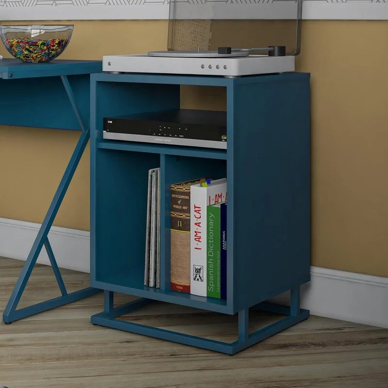 Turntable Stand with 3 Open Cubbies - 19W x 16.14D x 27.56H