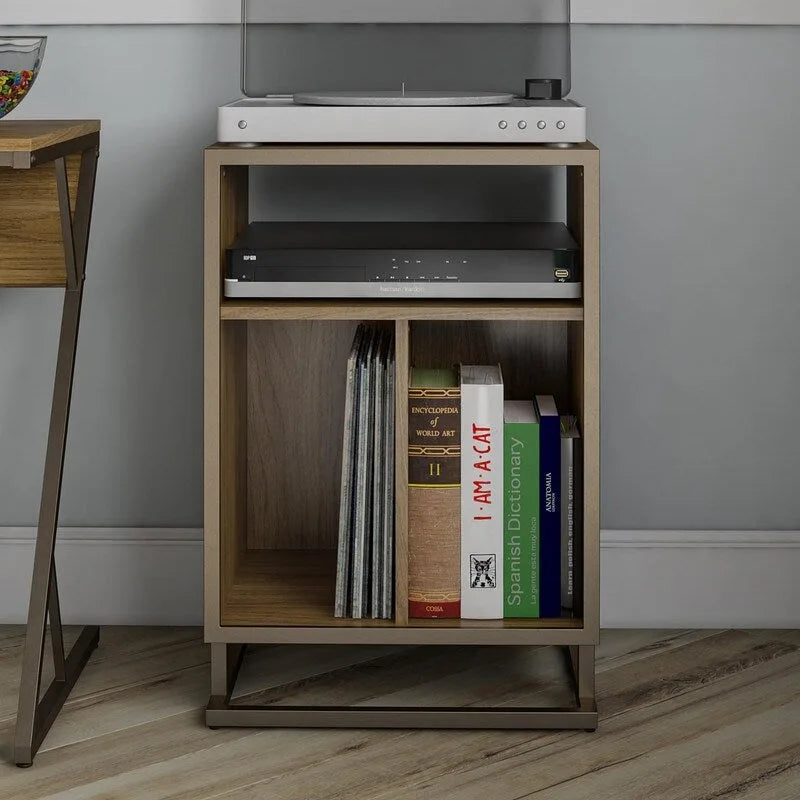 Turntable Stand with 3 Open Cubbies - 19W x 16.14D x 27.56H