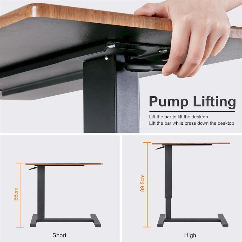 Rolling C-Shape Adjustable Height Laptop Side Table - 31.5W x 15.7D x 26-35H