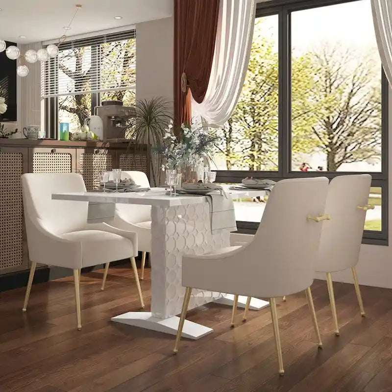 Expandable Dining Table - Seats up to 6, High-Gloss Finish