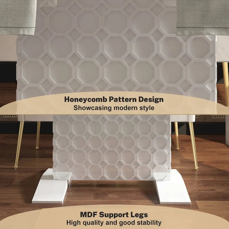 Expandable Dining Table - Seats up to 6, High-Gloss Finish