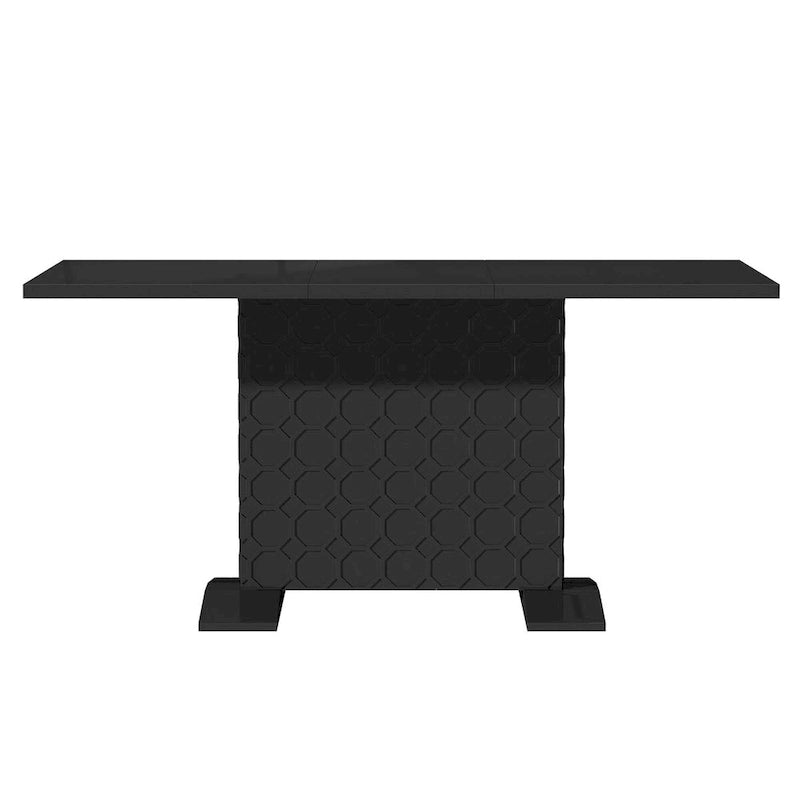 Expandable Dining Table - Seats up to 6, High-Gloss Finish