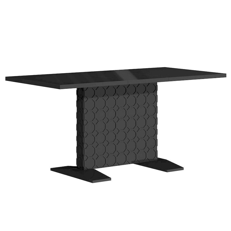 Expandable Dining Table - Seats up to 6, High-Gloss Finish