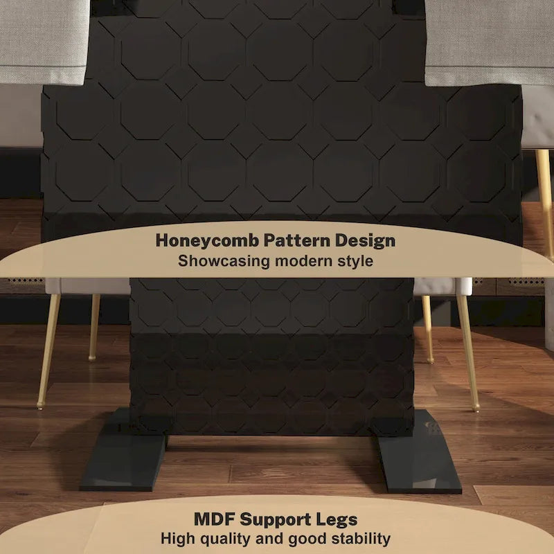 Expandable Dining Table - Seats up to 6, High-Gloss Finish