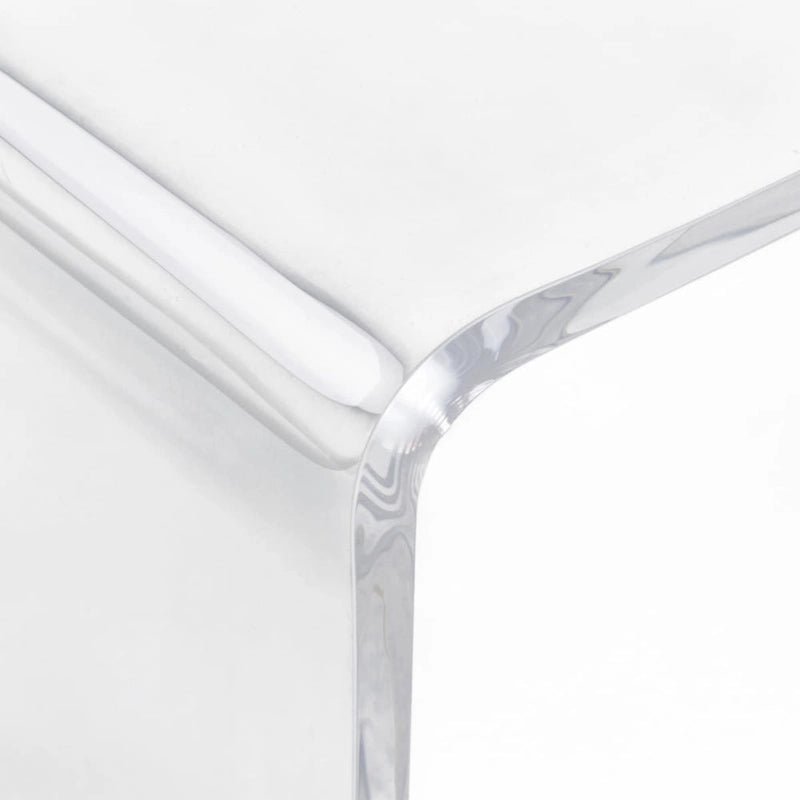 Clear Acrylic Waterfall Coffee Table - 32L x 16W x 16H, 110 lb Capacity