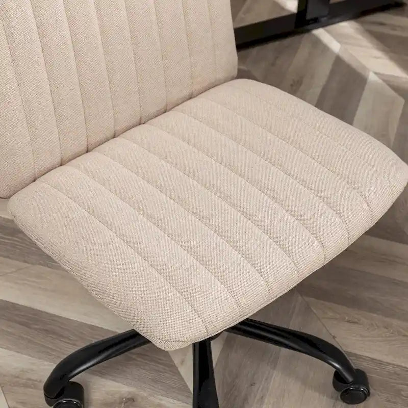 Fabric Swivel Office Chair with Height Adjustment and 5-Caster Base - Blue, Beige, or Gray