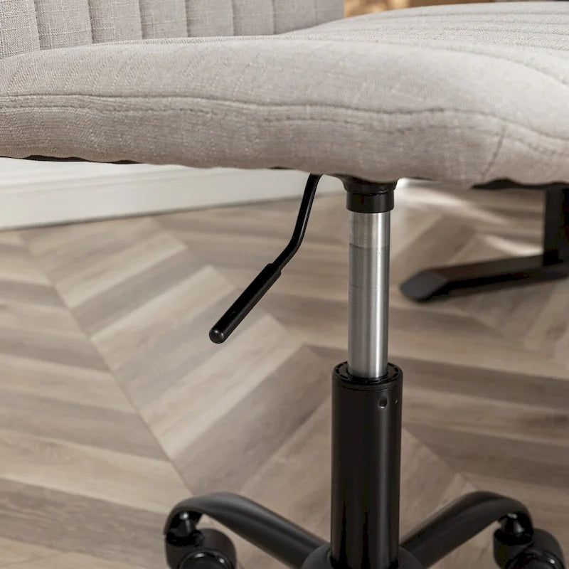 Fabric Swivel Office Chair with Height Adjustment and 5-Caster Base - Blue, Beige, or Gray