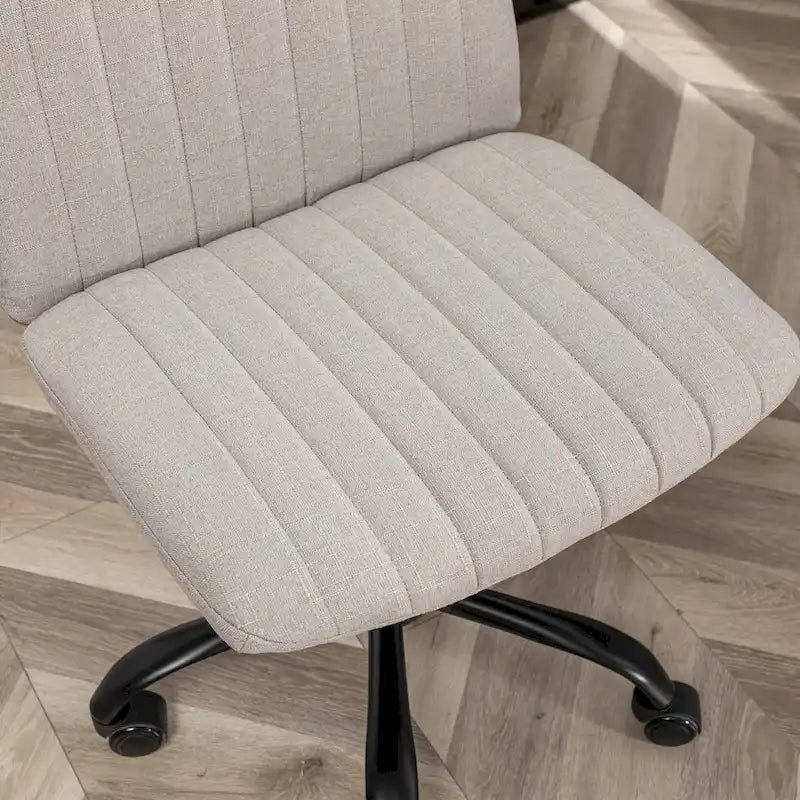 Fabric Swivel Office Chair with Height Adjustment and 5-Caster Base - Blue, Beige, or Gray