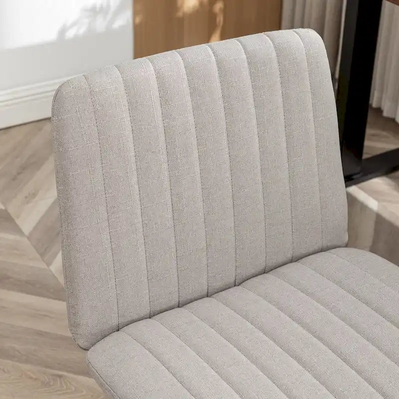 Fabric Swivel Office Chair with Height Adjustment and 5-Caster Base - Blue, Beige, or Gray