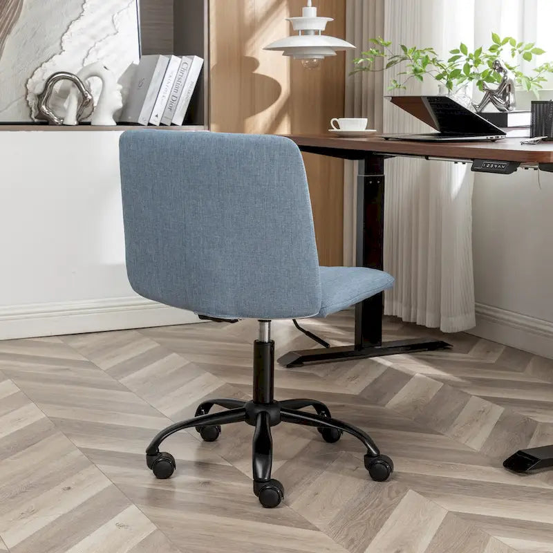 Fabric Swivel Office Chair with Height Adjustment and 5-Caster Base - Blue, Beige, or Gray