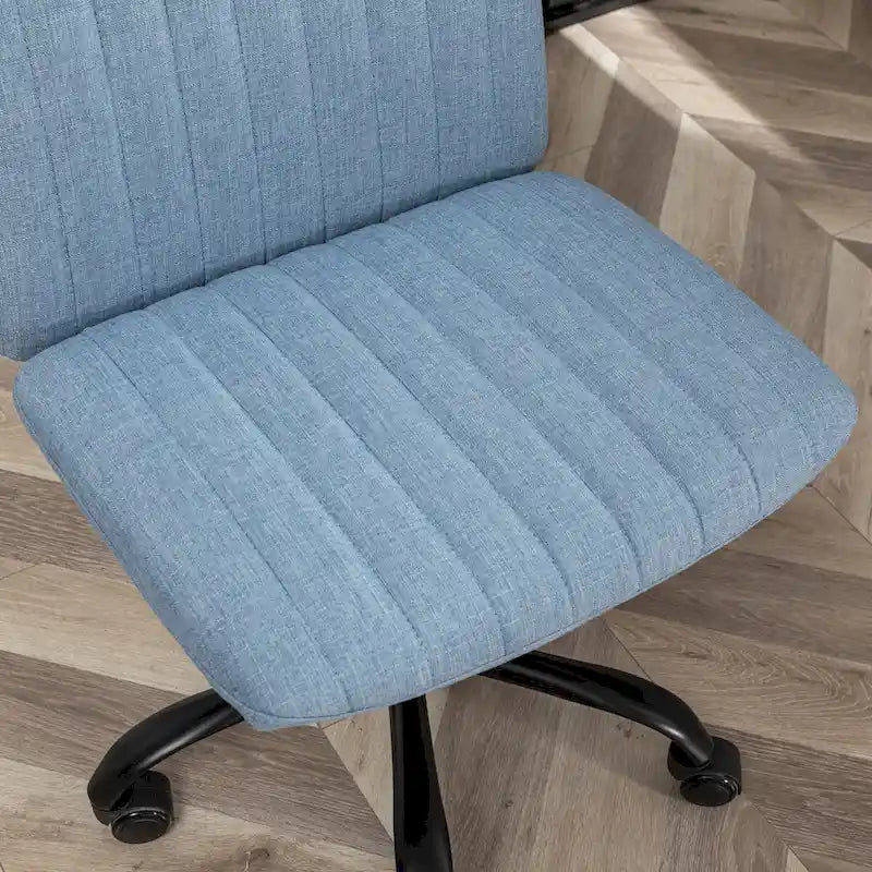 Fabric Swivel Office Chair with Height Adjustment and 5-Caster Base - Blue, Beige, or Gray