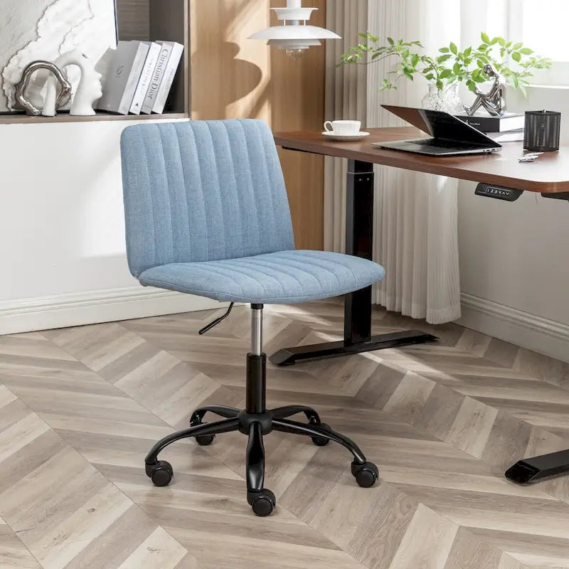 Fabric Swivel Office Chair with Height Adjustment and 5-Caster Base - Blue, Beige, or Gray