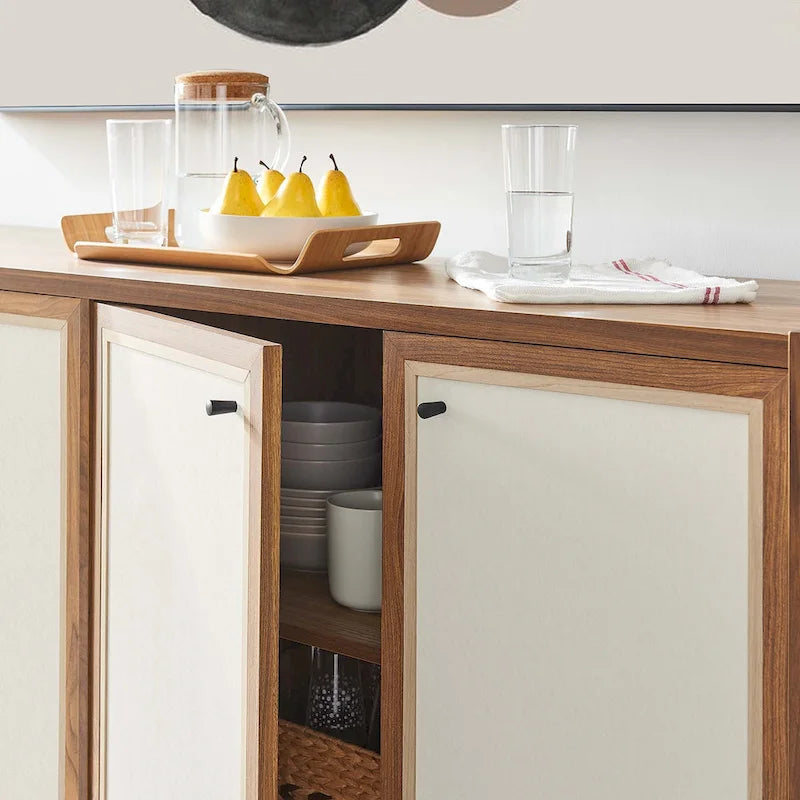 65" Wood Grain Sideboard with Linen-Textured Soft-Close Doors - 200 lb Top