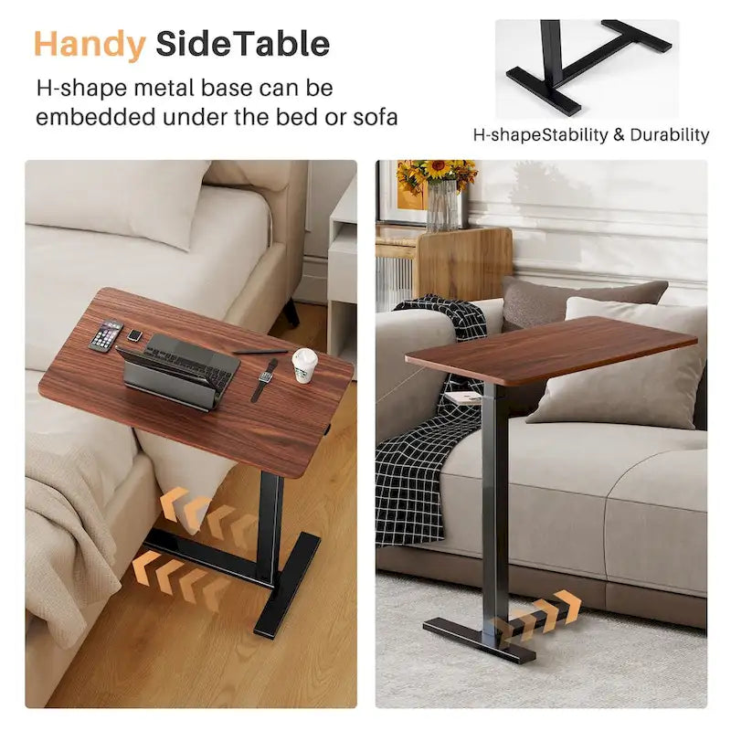 Pneumatic Height-Adjustable Rolling Standing Desk - 27.6W x 15.7D x 29-43H