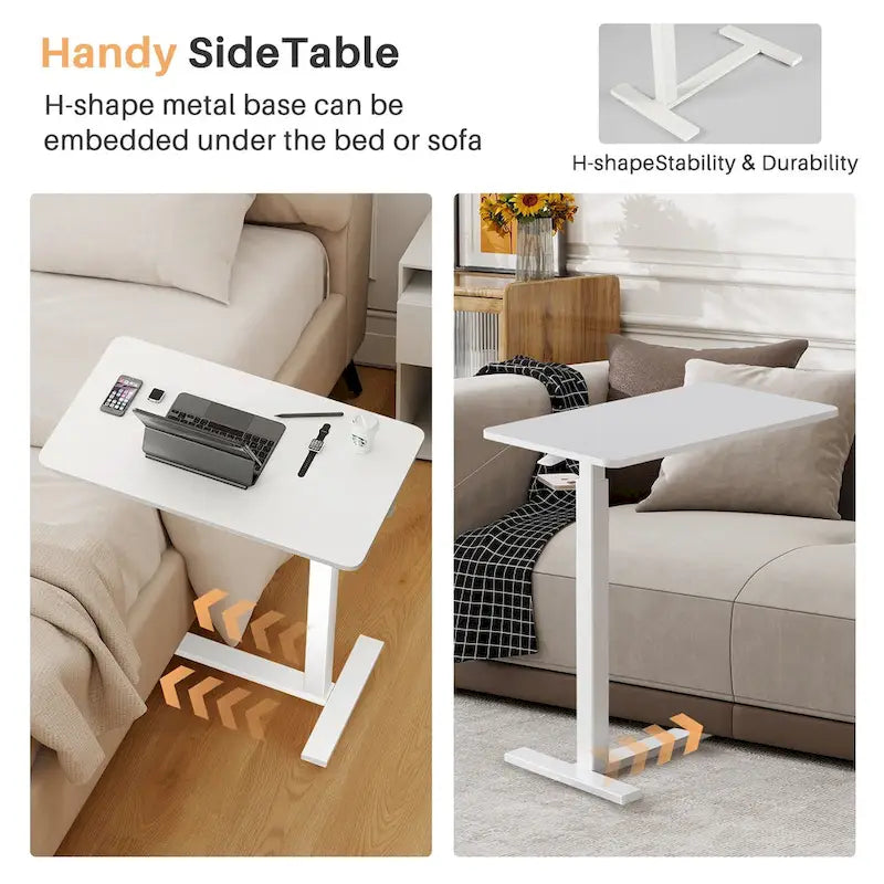 Pneumatic Height-Adjustable Rolling Standing Desk - 27.6W x 15.7D x 29-43H