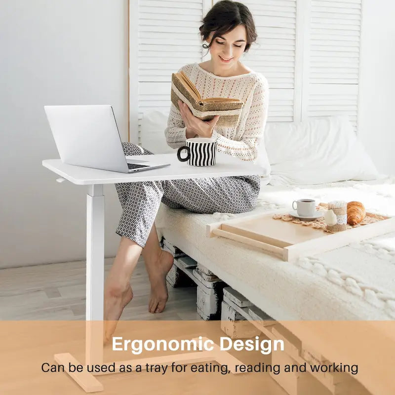 Pneumatic Height-Adjustable Rolling Standing Desk - 27.6W x 15.7D x 29-43H