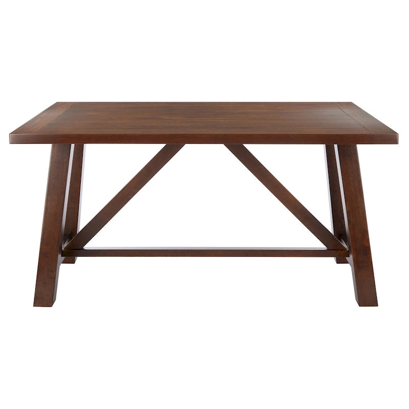 Acacia Wood Rectangle Dining Table - Rustic Finish with Splayed Legs, 57W x 36D x 30H