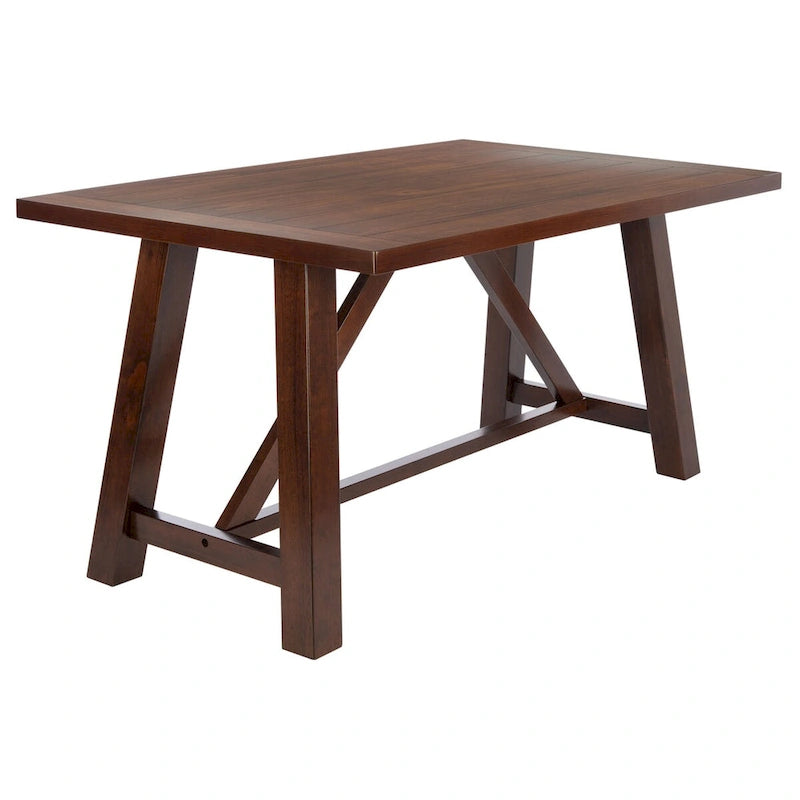 Acacia Wood Rectangle Dining Table - Rustic Finish with Splayed Legs, 57W x 36D x 30H