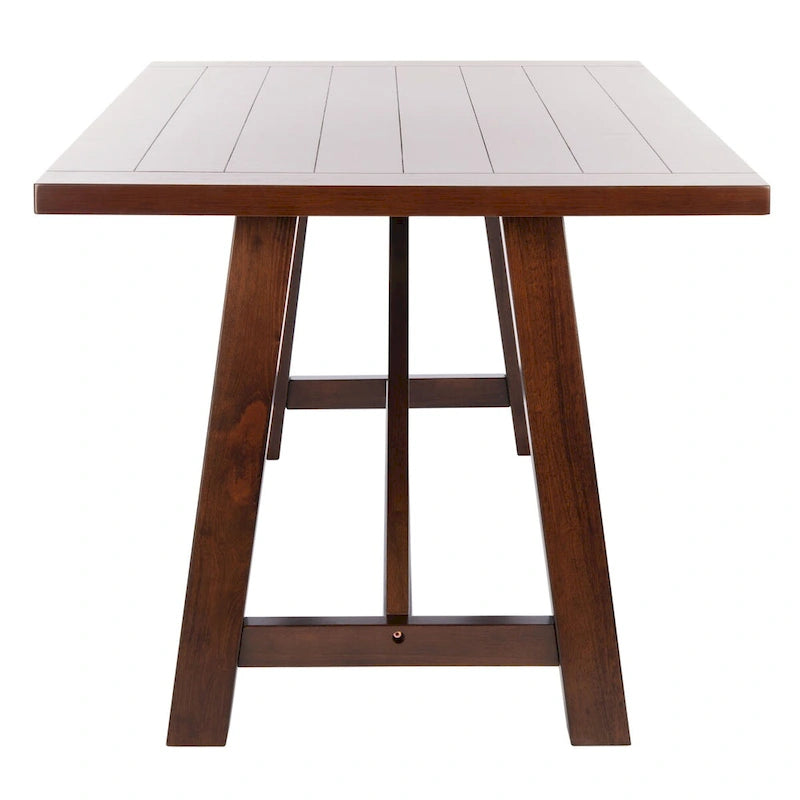 Acacia Wood Rectangle Dining Table - Rustic Finish with Splayed Legs, 57W x 36D x 30H