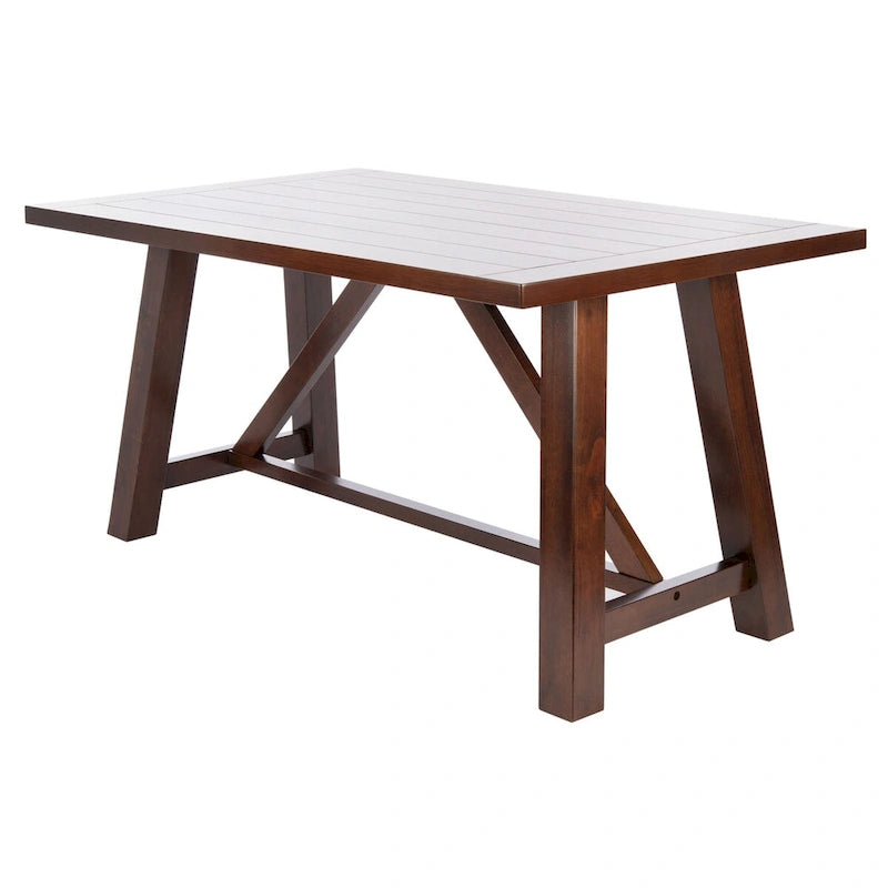 Acacia Wood Rectangle Dining Table - Rustic Finish with Splayed Legs, 57W x 36D x 30H