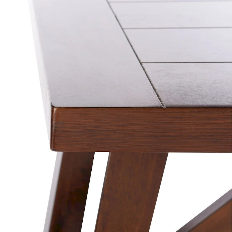 Acacia Wood Rectangle Dining Table - Rustic Finish with Splayed Legs, 57W x 36D x 30H