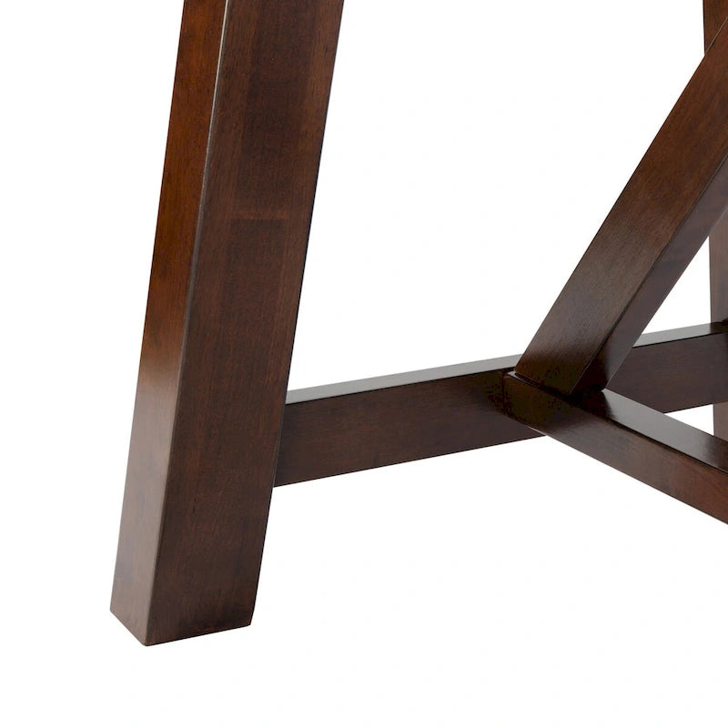 Acacia Wood Rectangle Dining Table - Rustic Finish with Splayed Legs, 57W x 36D x 30H